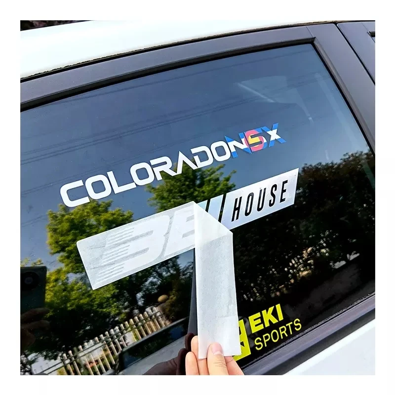 UV Protect Custom Cut Out Logo Vinyl Transfer Shop Glass Sticker Bumper Decal Vinyl Car Wrap Window Sticker