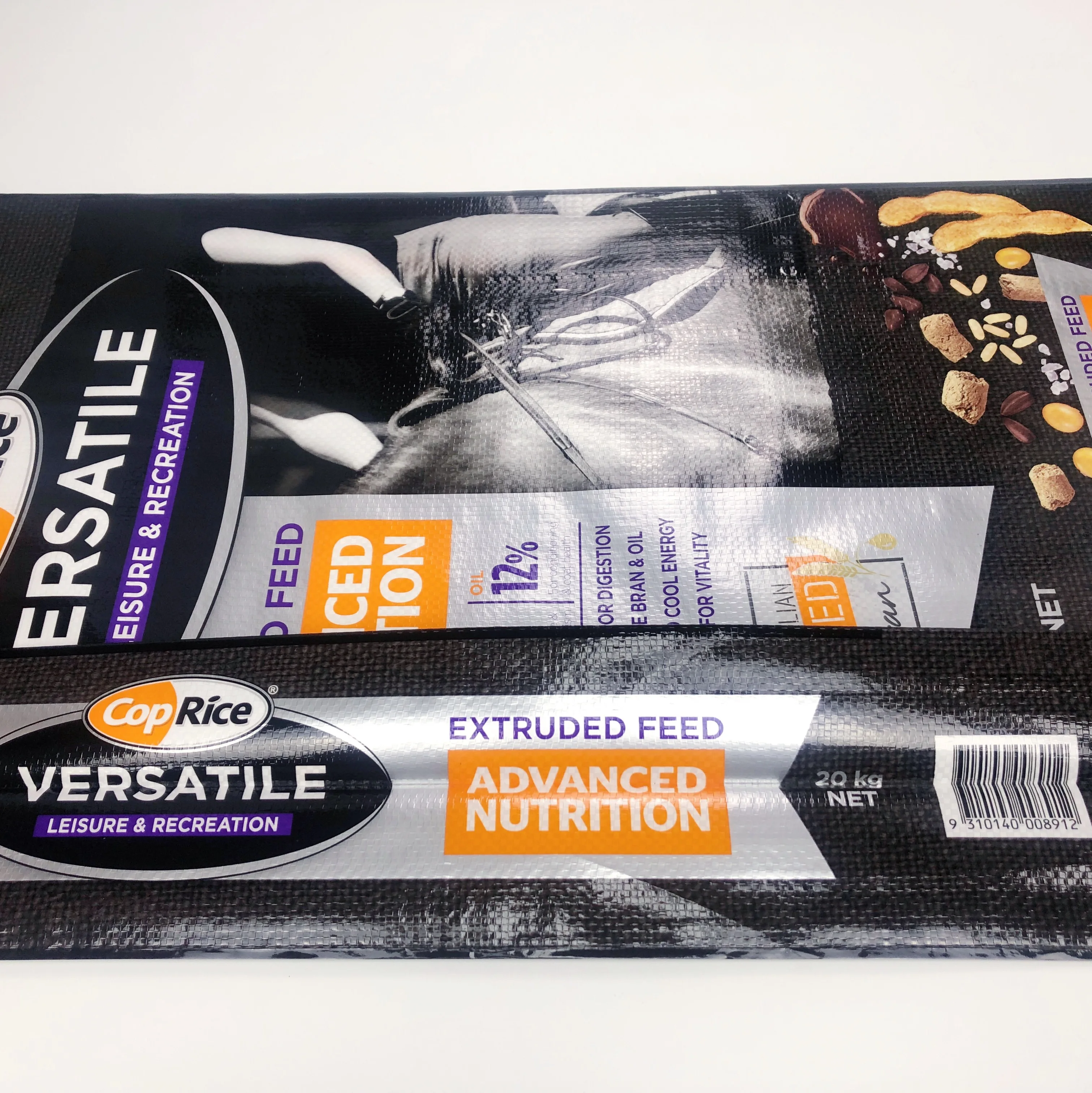 black pp color printing bopp laminated woven bags