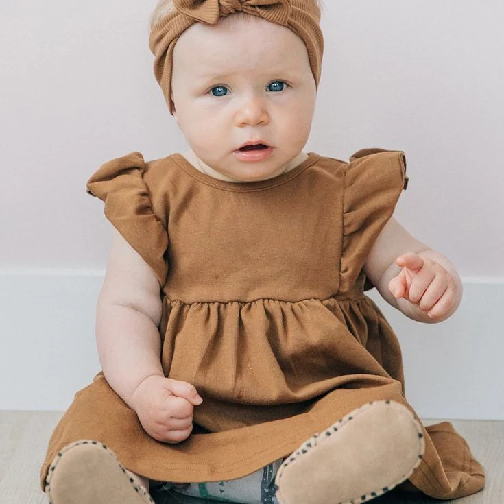 Лидер продаж 2021 мягкое льняное Хлопковое платье для маленьких девочек