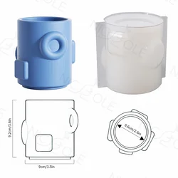 Nicole New Handmade Geometric Candle Jar Molds Concrete Cement Silicone Candle Vessel Mould For Adults