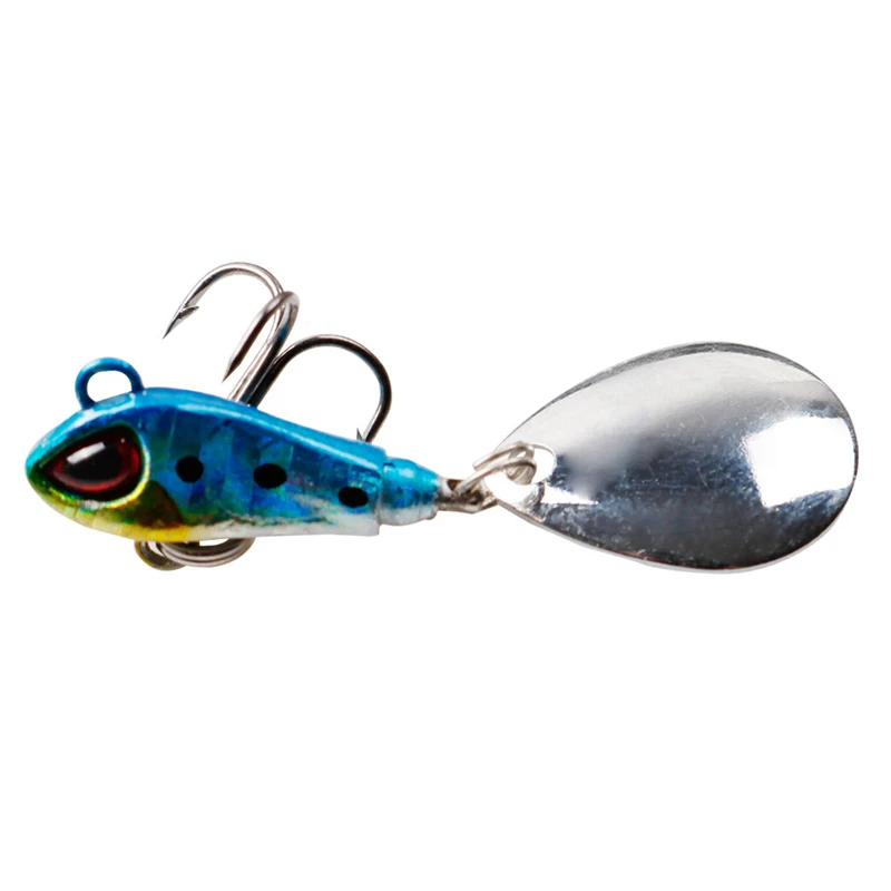 Factory price 6g 10g 15g 22g Big 3D Eyes Mini Rotating VIB Metal Lead Spinner Bait Trout Fish Fishing Lure