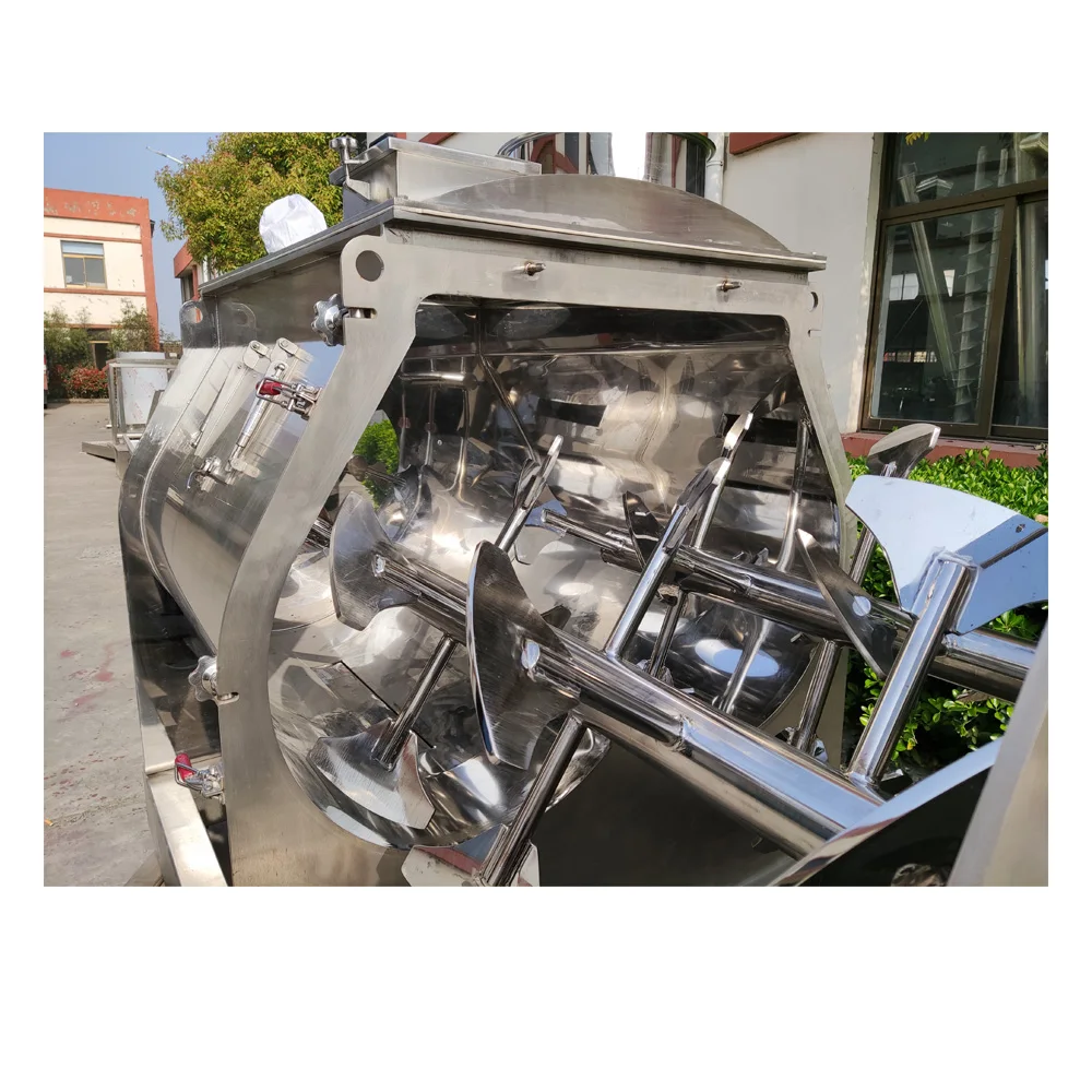 Heavy Duty Pulling Type Paddle Mixer Machine / Non-gravity Open-door Mixer