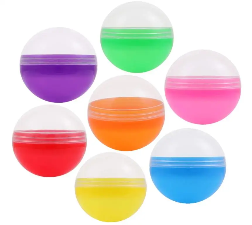 YH221 Empty Clear-Colored Round Vending Machine Capsules 50mm Bulk  Colors Plastic Capsule For Toy Gumball And Bouncy