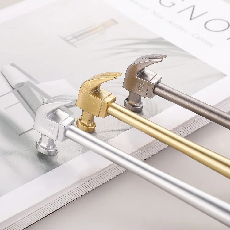 Creative Imitate Metal Sheep Horn Hammer Gel Pens 0.5MM Black Ink Pupil Gel Pen Funny Hammer Tool Pens