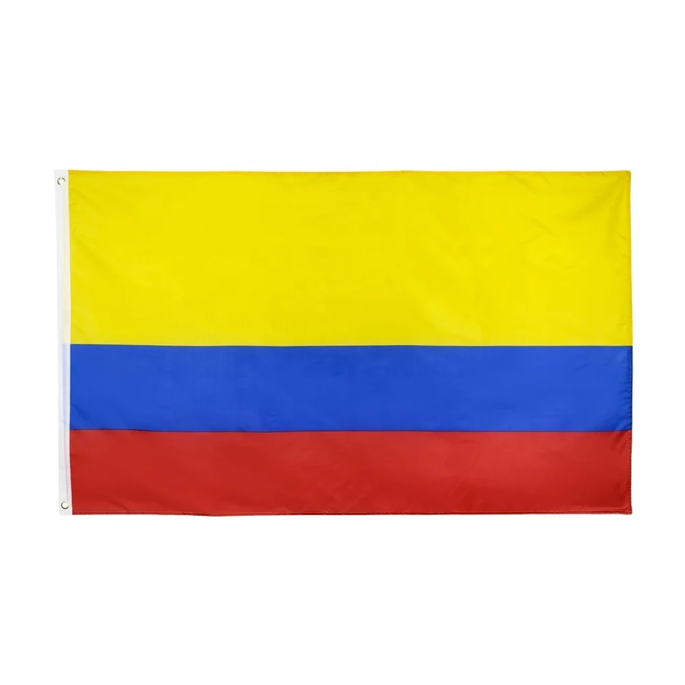 Wholesale 100% Polyester 3x5ft Stock Yellow Blue Red Colombian Colombia Flag