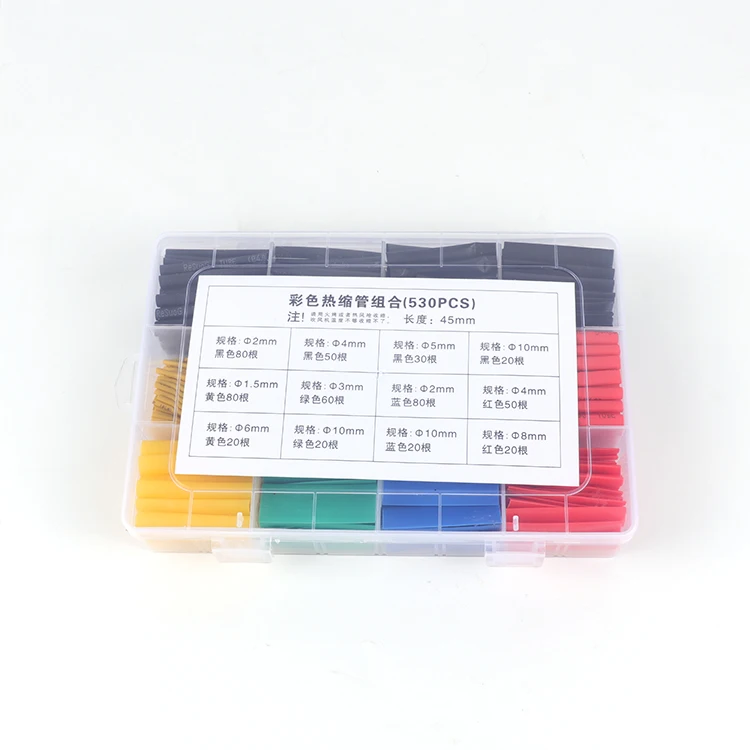 530PCS Heat-Shrink Tubing Insulation Termoretractil Shrink Sleeve Wrap Polyolefin Heat Shrink Solder Tubes