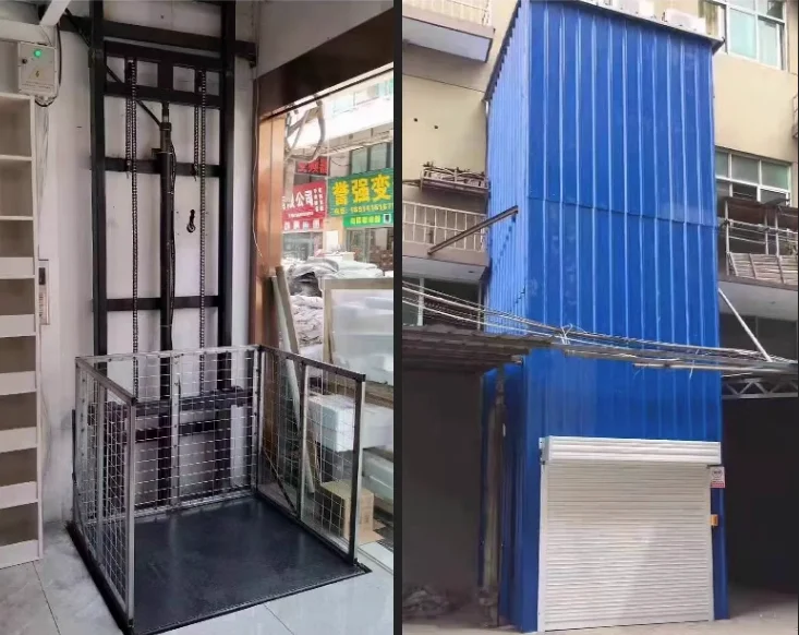 Customized guide rail type cargo elevator hydraulic lifting platform