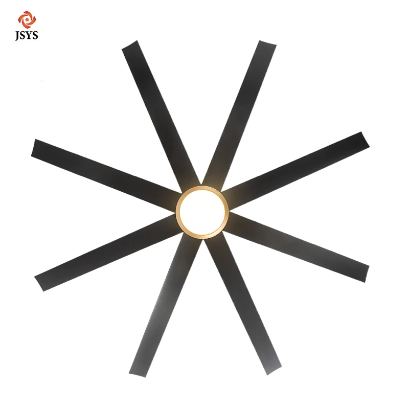 Fancy decorative quiet abs blades black remote control 66 inch ceiling fan with light