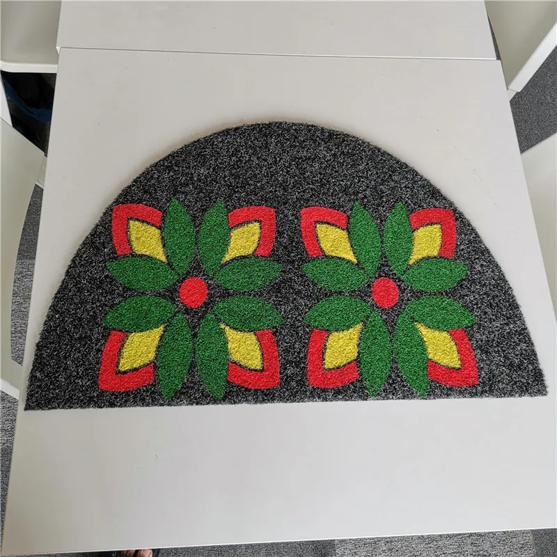half moon rubber backed coco coir fiber floor mat