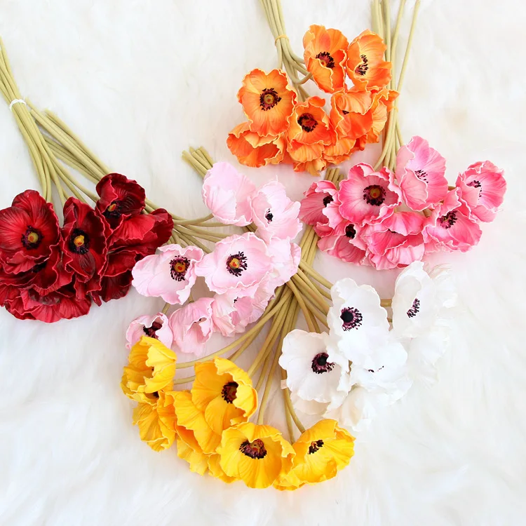 Fakes Flower artificial Wedding bouquet New artificial flower pu 10 bunches mini poppy flower bouquet