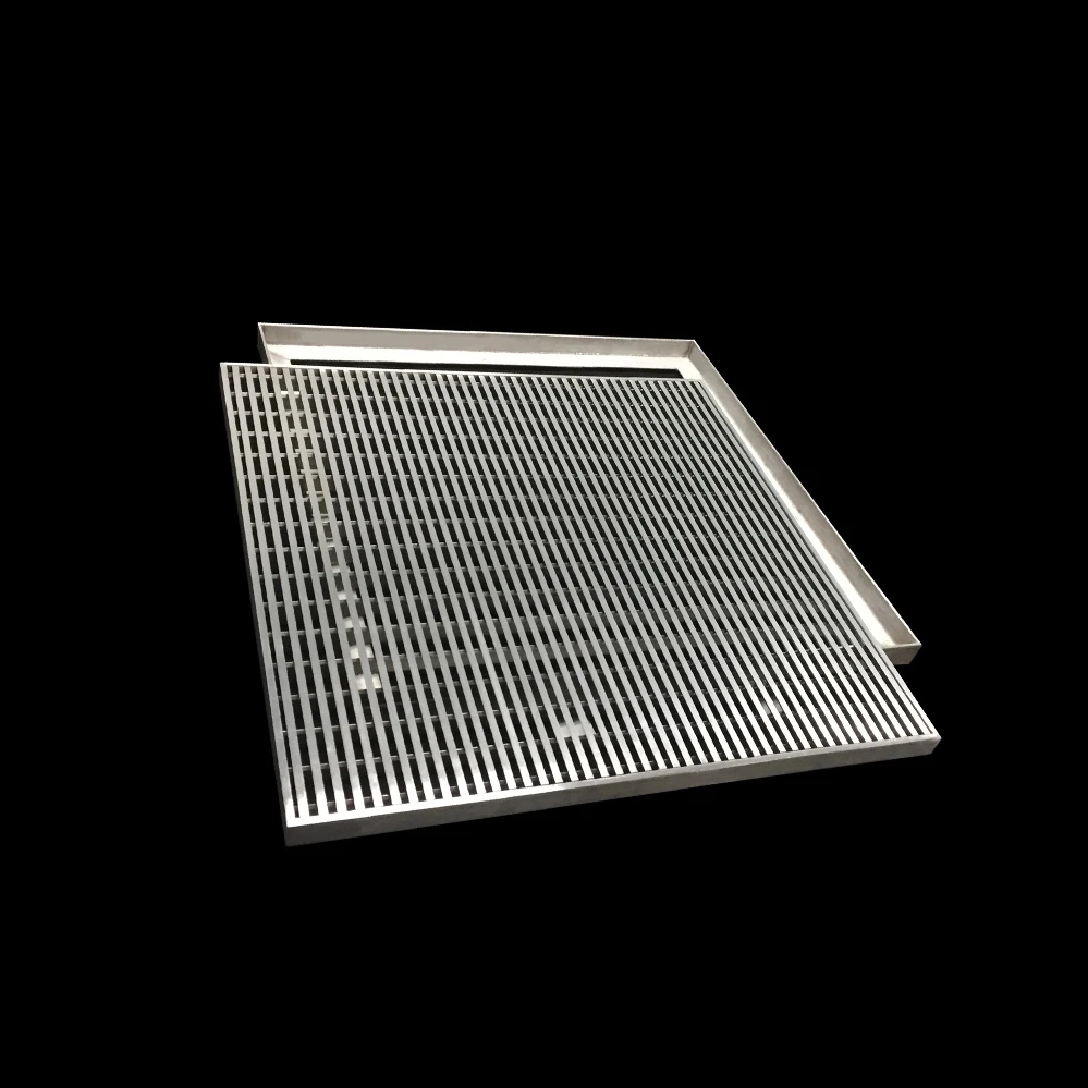 Factory Supplier Stainless Steel Heel Guard Grating Drain Cover for Floor Mat with Frame Base