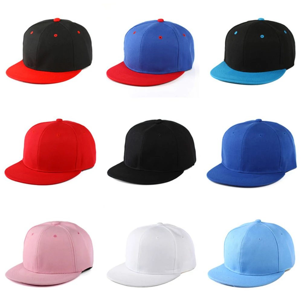 Wholesale Good Quality Sports Caps Custom Your Company Logo Blank Seam Type Plain Flat Brim Baseball Hat Hip Hop Snapback Caps