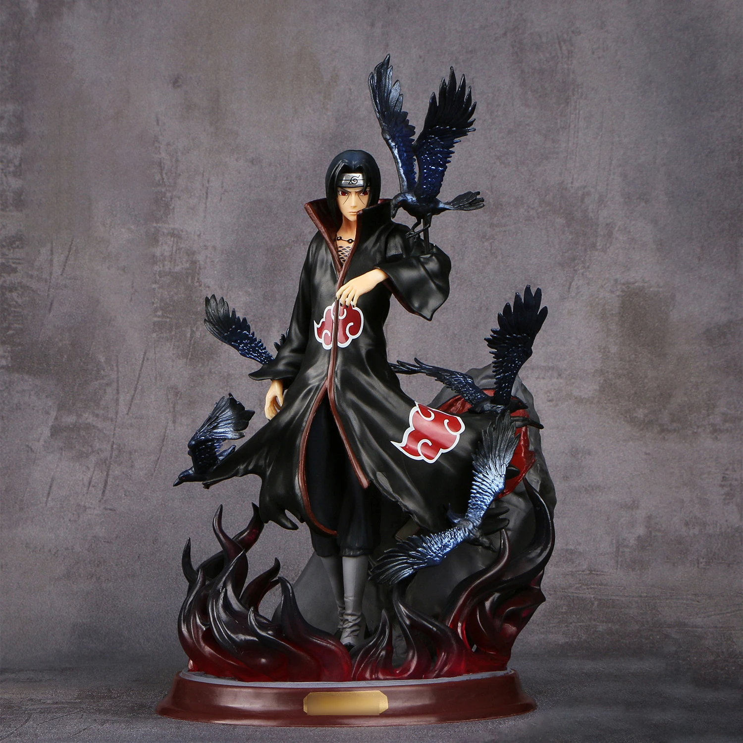 Wholesale Cartoon Anime Akatsuki Uchiha Itachi Crow Statue Model PVC Action Figure