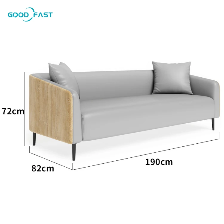 Simple Design Office Sofa Set Conference Office Sofas Manufacturers Office Waiting Leather Sofa With Wood Grain Leg