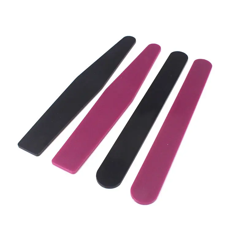 Promotional logo printed abrasive finger nail file custom square fashion design washable double side plastic for nail file