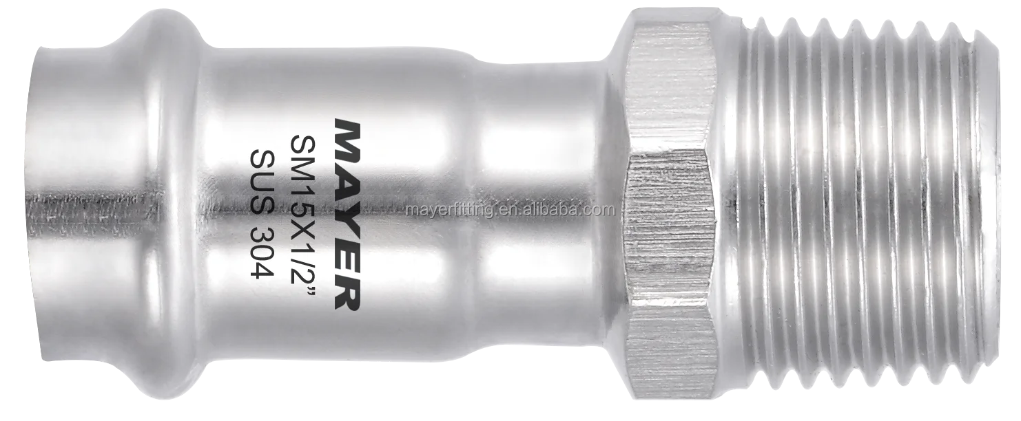 Mayer Press adapter male female union fitting with stainless steel nut