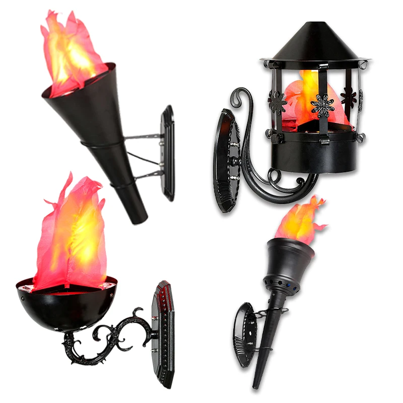 Factory Wholesale Low Price Hanging Flame LED Light Fake Campfire Lamp Prop Halloween Xmas Party Decor
