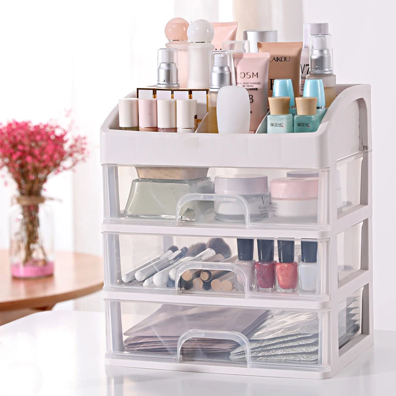 Storage drawer PP  transparent   Desktop storage box  for cosmetics and daily sundries   plastic cosmetic storage
