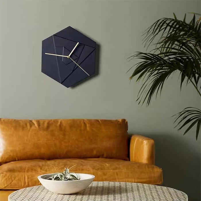 Home Decoration Simple Round Design Cement Concrete Wall Clock