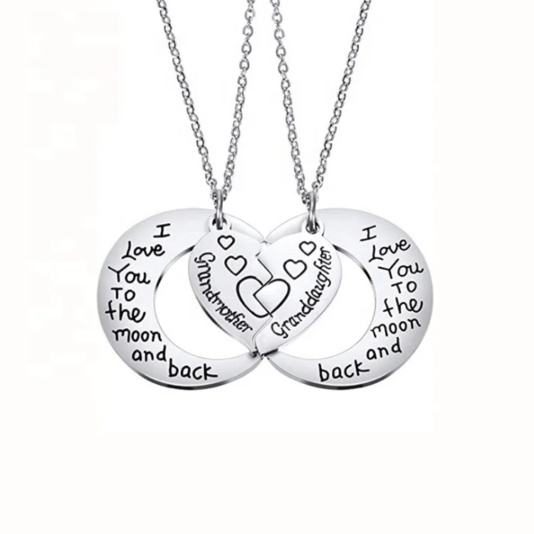 Hot Selling I Love You To The Moon And Back Pendant Mom Necklace For Mothers Day Gift