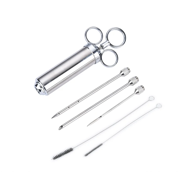 2-oz Marinade Seasoning Injector nozzles Turkey Meat fuel Injectors Stainless Steel denso Injection with 3 Needles