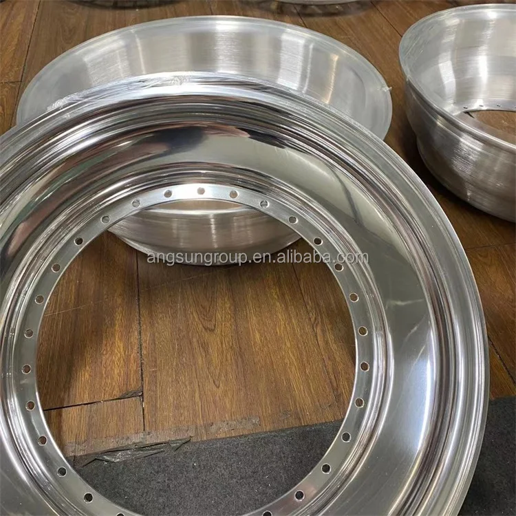 Chinese factory 6061 T6 material 15 to 18 triple step lip slant lip 5 inch polished felgen alloy for bbs series oz forged wheels