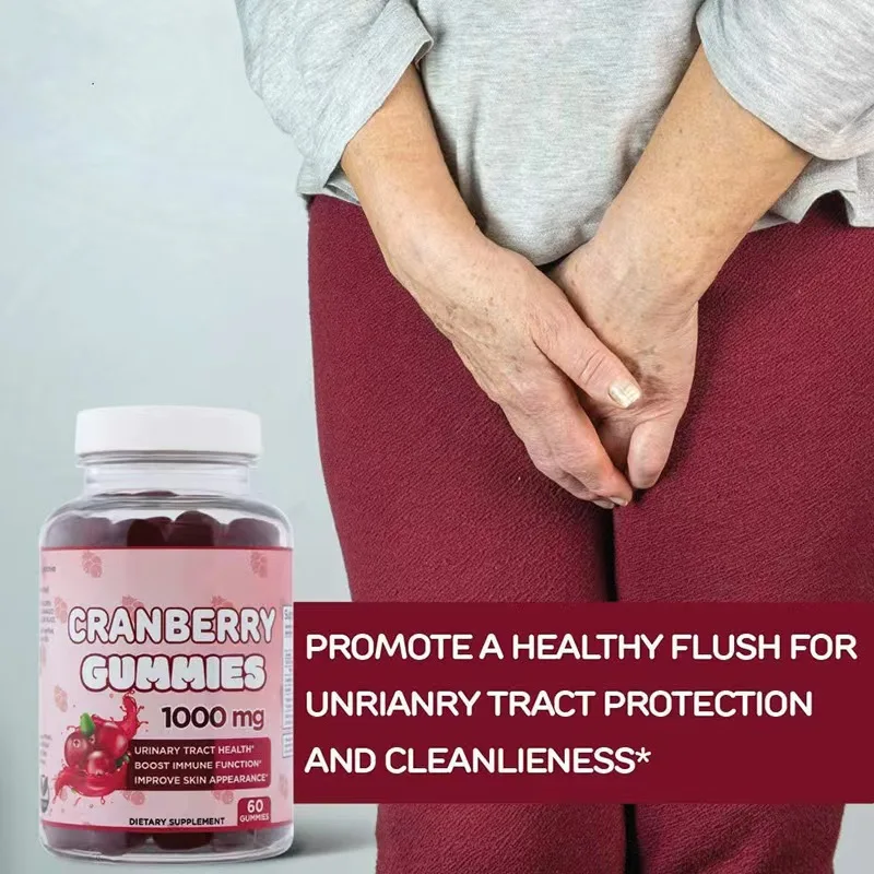 Natural Cranberry Gummies Urinary Tract Health Vegan Cranberry Gummy Organic Cranberry Extract Gummies