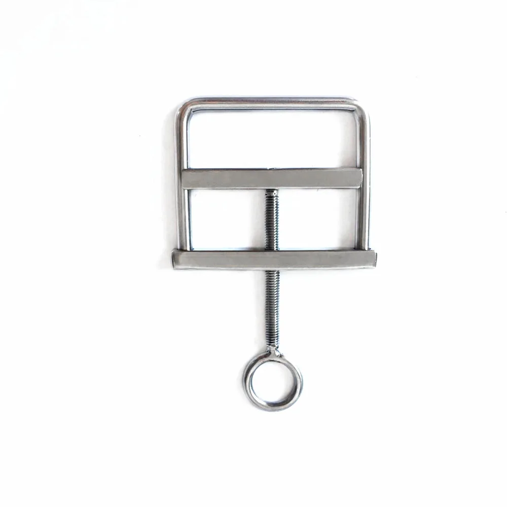 304 Stainless Steel Men Slave Scrotum Bondage Squeeze Device Metal Sex Toys Scrotum Clamp