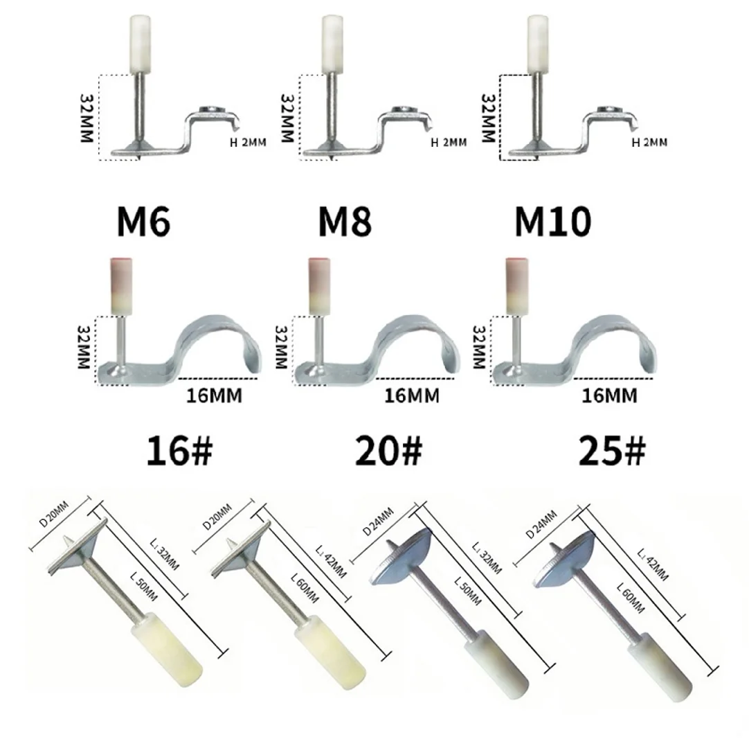 diameter 16mm 20mm 25mm,  32mm 40mm 50mm steel ceiling nail silencer driving pin ceiling clip Intergrated fire nails/