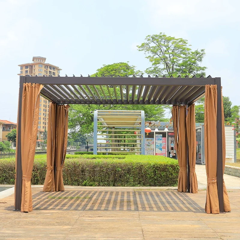 Chinese Garden Custom Printed Pergolas Gazebo Aluminum Pavilion Outdoor