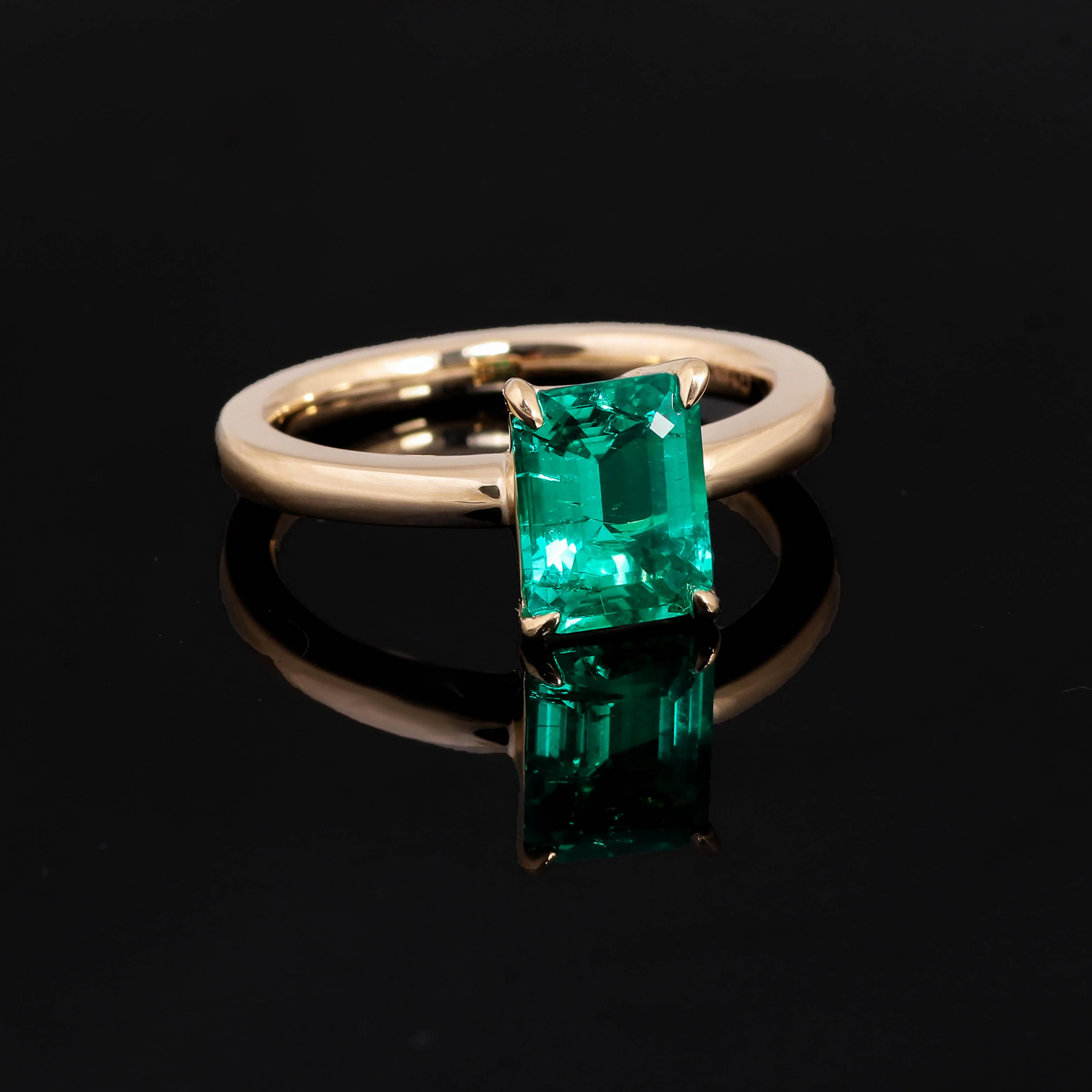 Wholesale price emerald cut lab grown emerald gemstone ring women wedding ring jewelry 14k gold ring custom
