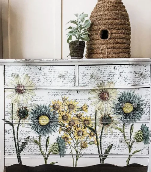 
Flower dry rub on furniture transfers 
