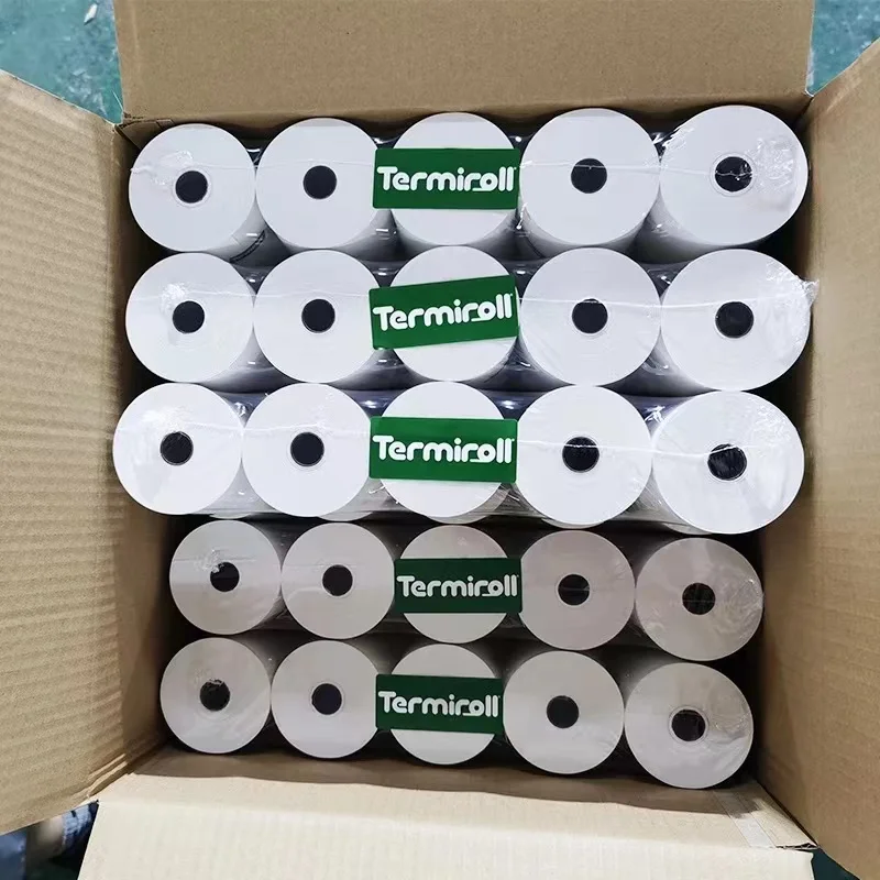 ATM/POS machine use 57mm thermal paper roll 70g black image 57*40mm cash register paper roll
