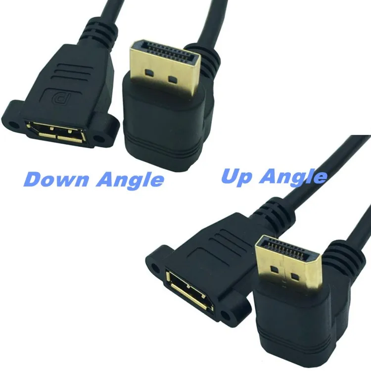 DisplayPort DP Male to Female 90 Degree Up Down Angled Extension Cable