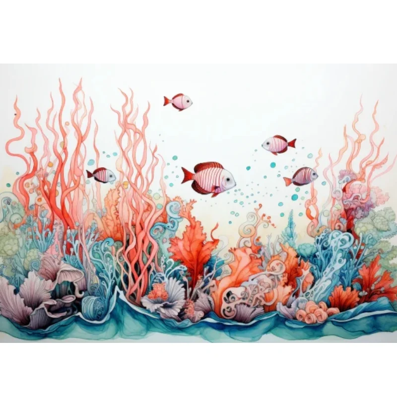 1pc DIY 5D Diamond Painting Frame Suit 40*50cm Marine Creature Pattern Embroidery Cross Stitch Picture Art Craft Wall Decoration