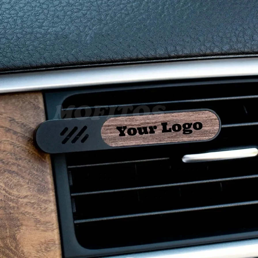 Customized Logo Modern Wood Auto Car Air Perfume Bottles Liquid Air Diffuser Vent Clip Freshener