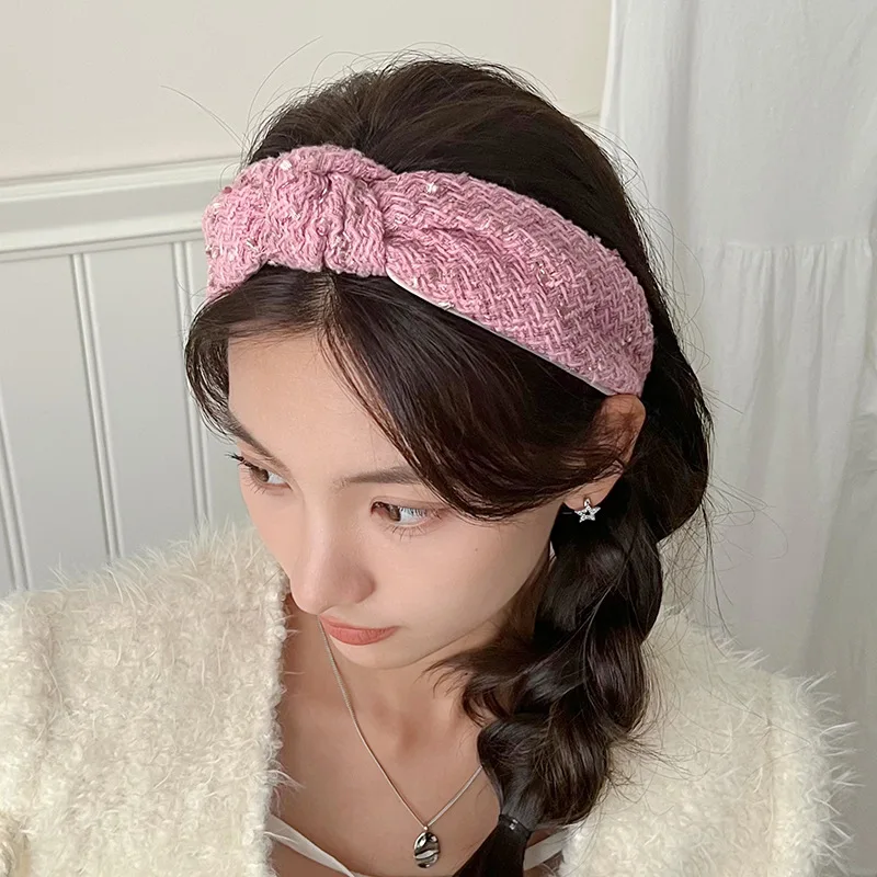 Fashion hairband retro versatile women hair accessories spring pink knotted headband
