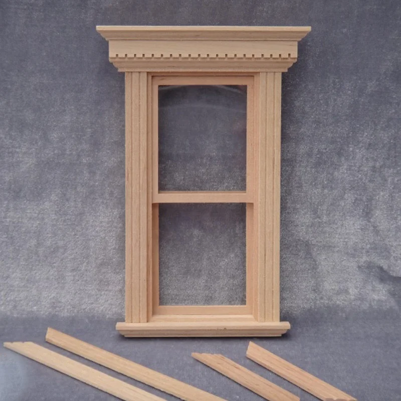 1:12 Miniature Wooden Fairy Door Unpaint for DIY Scene Doll Home Furniture Craft