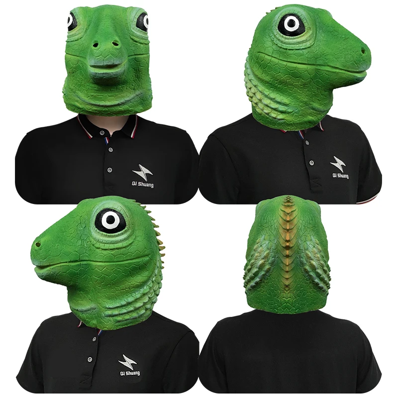 Custom High Quality Realistic Halloween Latex Animal Mask Cosplay Party Funny Lizard Mask Masquerade Show Props