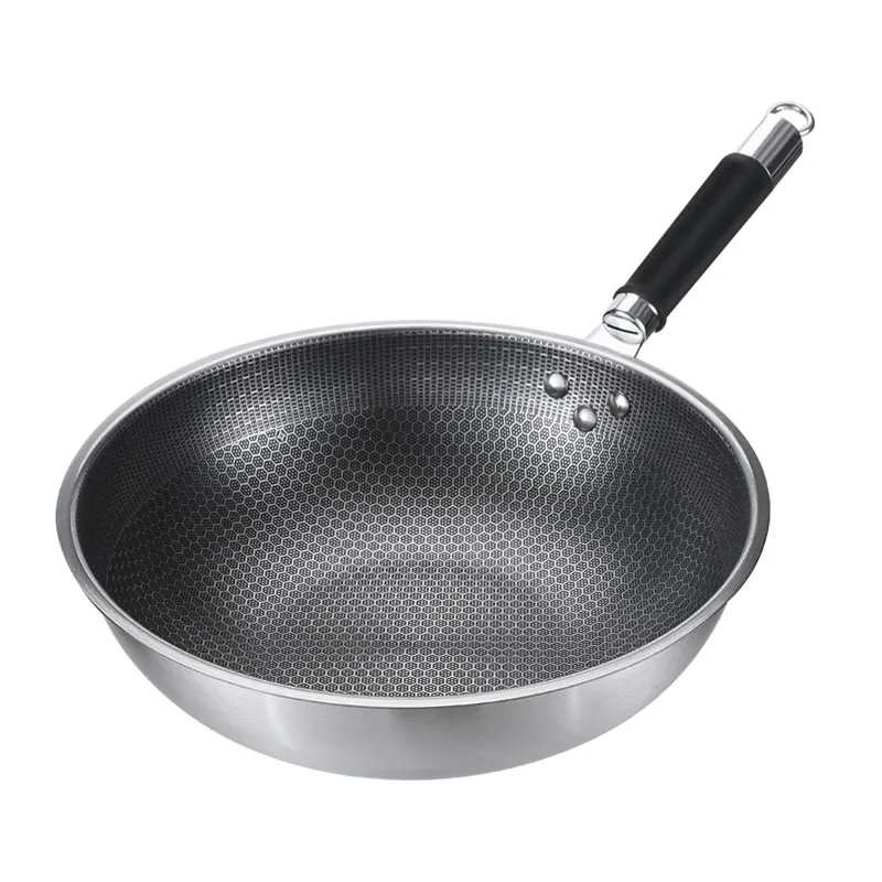 Promo Amazon cookware 304 stainless steel non-stick wok
