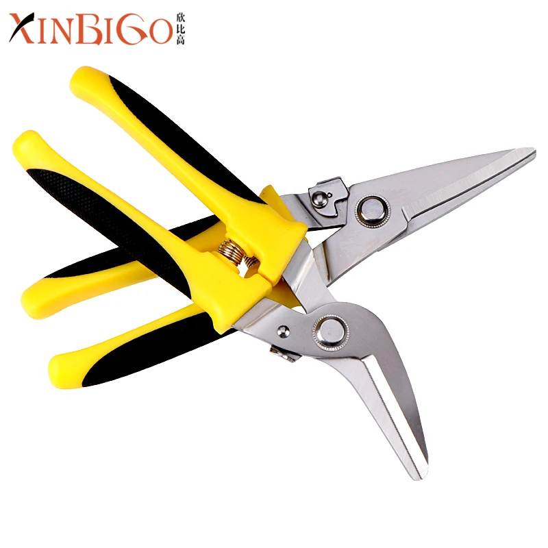 Factory direct sale wholesale TPR rubber handle cable wire cutter electrician scissors multifunction powerful tin snips