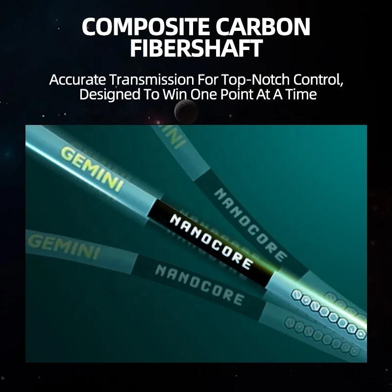 ALP Gemini Series Badminton Racket 4U G4 22-26lbs Carbon Fiber Lightweight&High Elastic Racquets for Outdoor Indoor Training