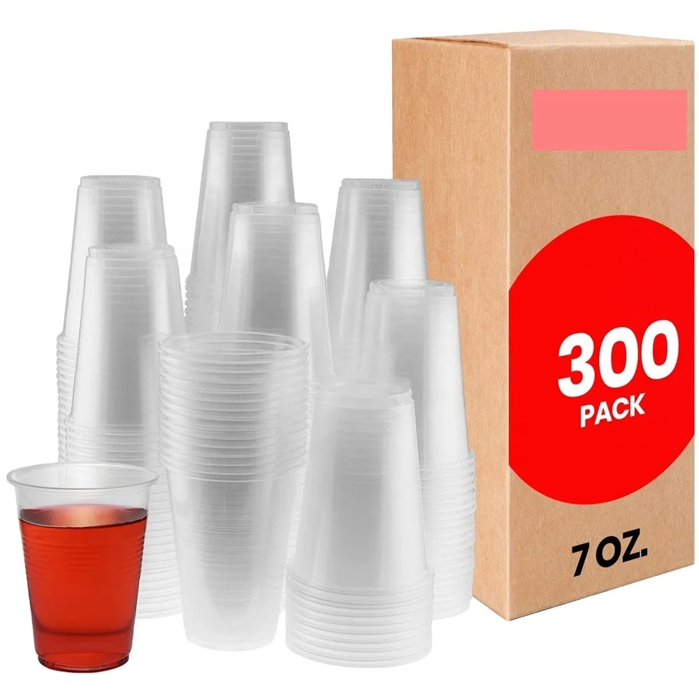 7oz transparent disposable pp plastic juice water cups for cold drinks