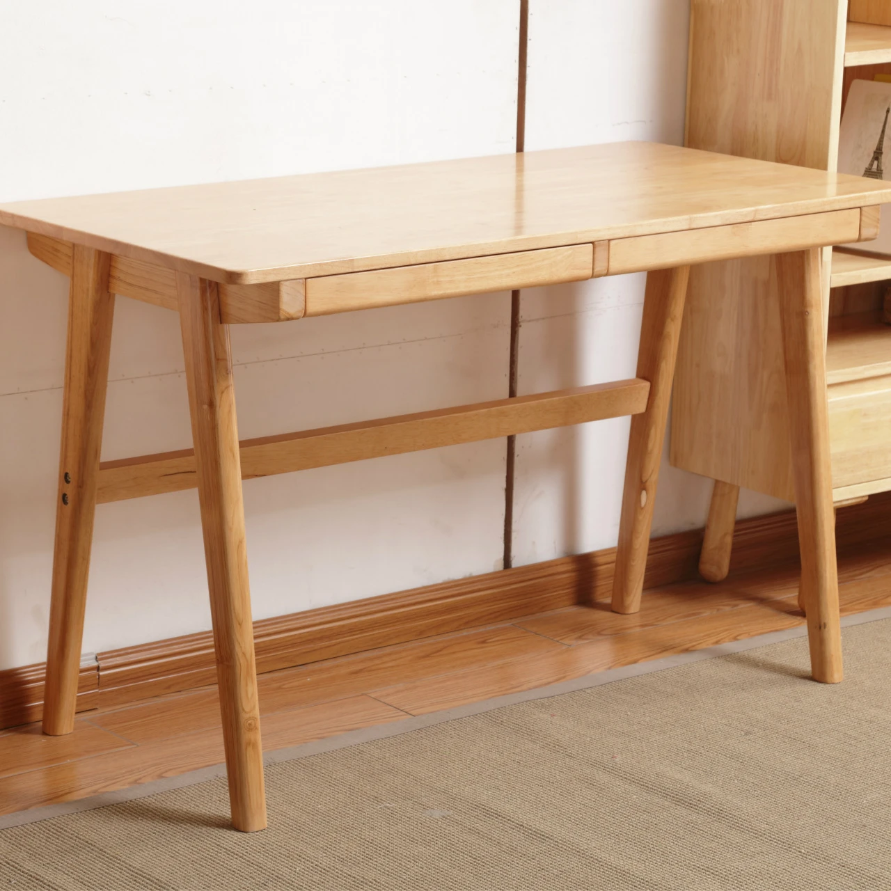 Factory direct sell solid wood office desk Student Desk And Chair Computer Table  set