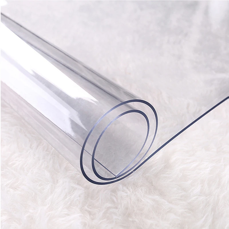 Soft PVC Sheet in Roll Table Protector Table Cloth Transparent Super Clear 2mm Plain Waterproof Party Edge Wedding Technics Cut