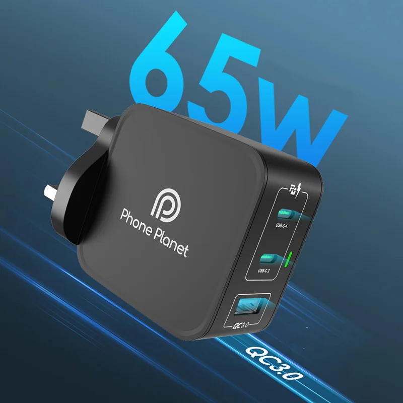 UK US EU GaN Fast Charging 65W Wall Charger USB C Mobile Phone Charger For Android iphone 14 13 Samsung S21 22 Macbook pro