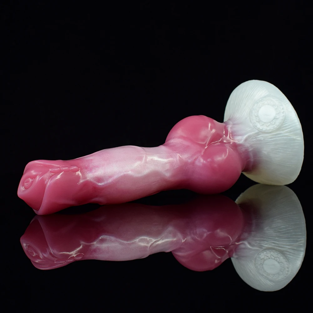 FAAK 21 см резиновый пенис лошадиные глазки с волком массажер яиц мягкий силиконовый животный фаллоимитатор смешанных цветов для собак продажи