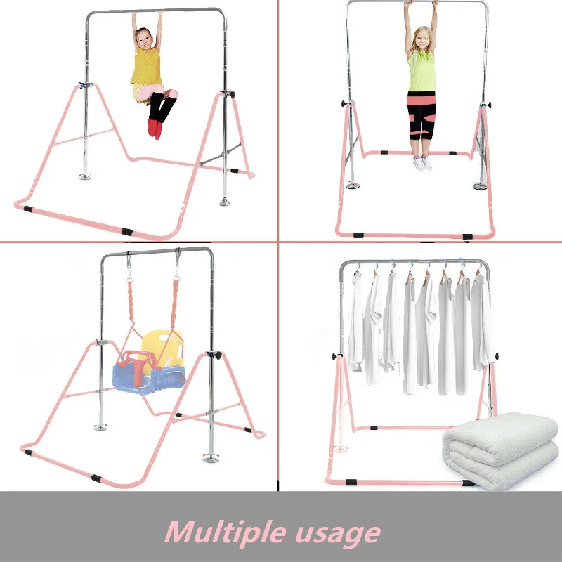  Foldable Gymnastics Bar Multifunction adjust Expandable Junior Training for Kids 