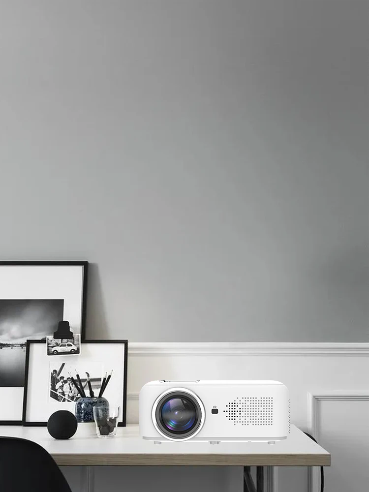 Lianjixing A8 Android Smart Mini Beamer Led Portable Projector Home for Smartphone Tablet Mobile Phone PC White Business