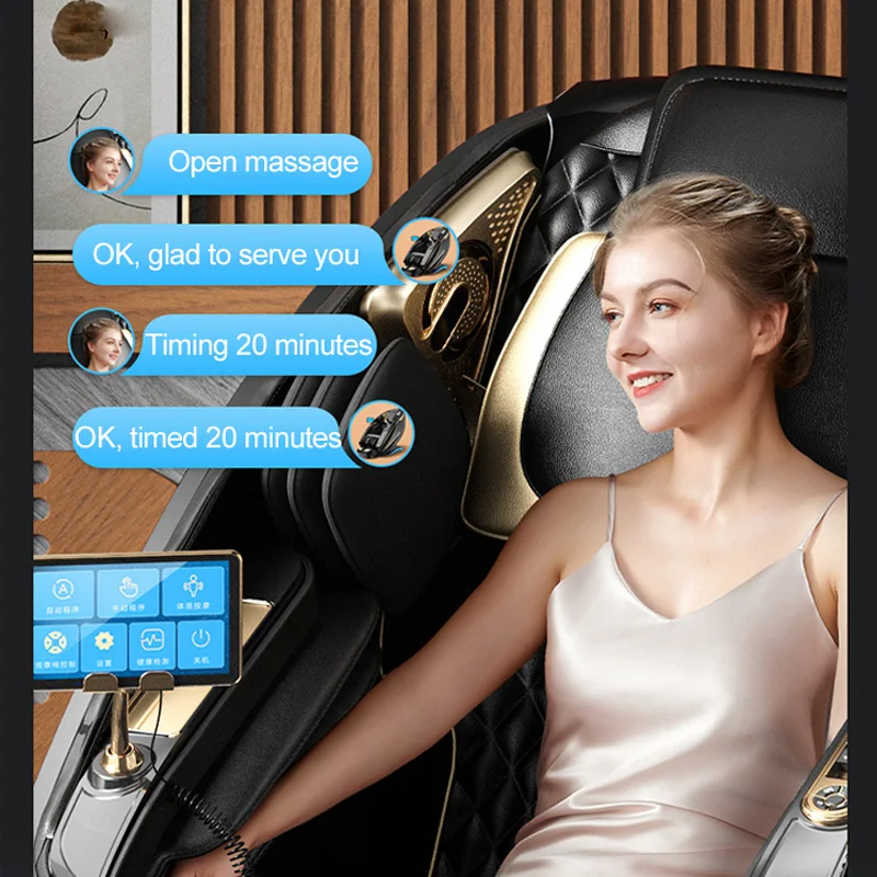 2022 Best Selling 4D Zero Gravity Shiatsu Massage Chair Sl Track Far Infrared Heating Calf Rollers Massage Chair